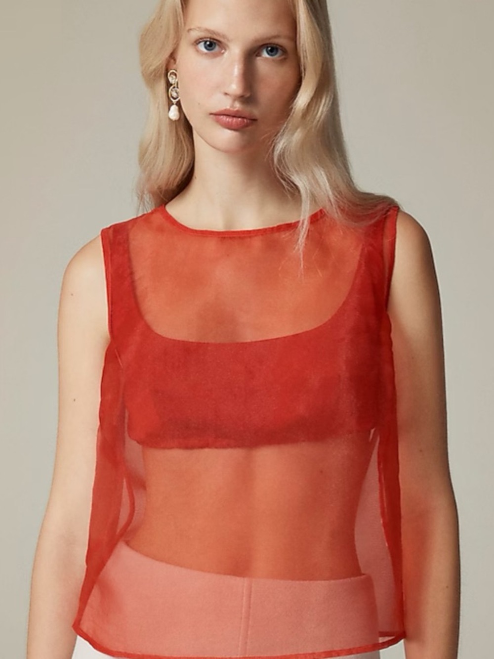 J Crew Sleeveless Mesh Tank Top